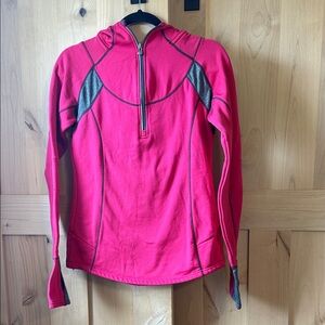 Cabelas Pink and Gray Quarter-Zip Hoodie